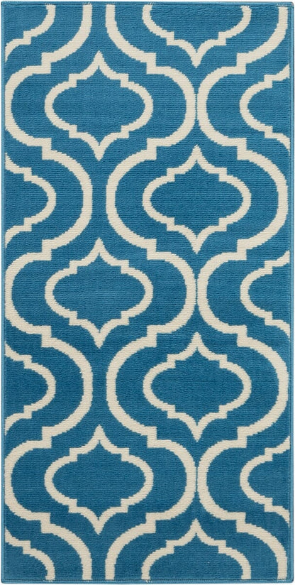 Nourison Jubilant Jub19 Blue Geometric Area Rug