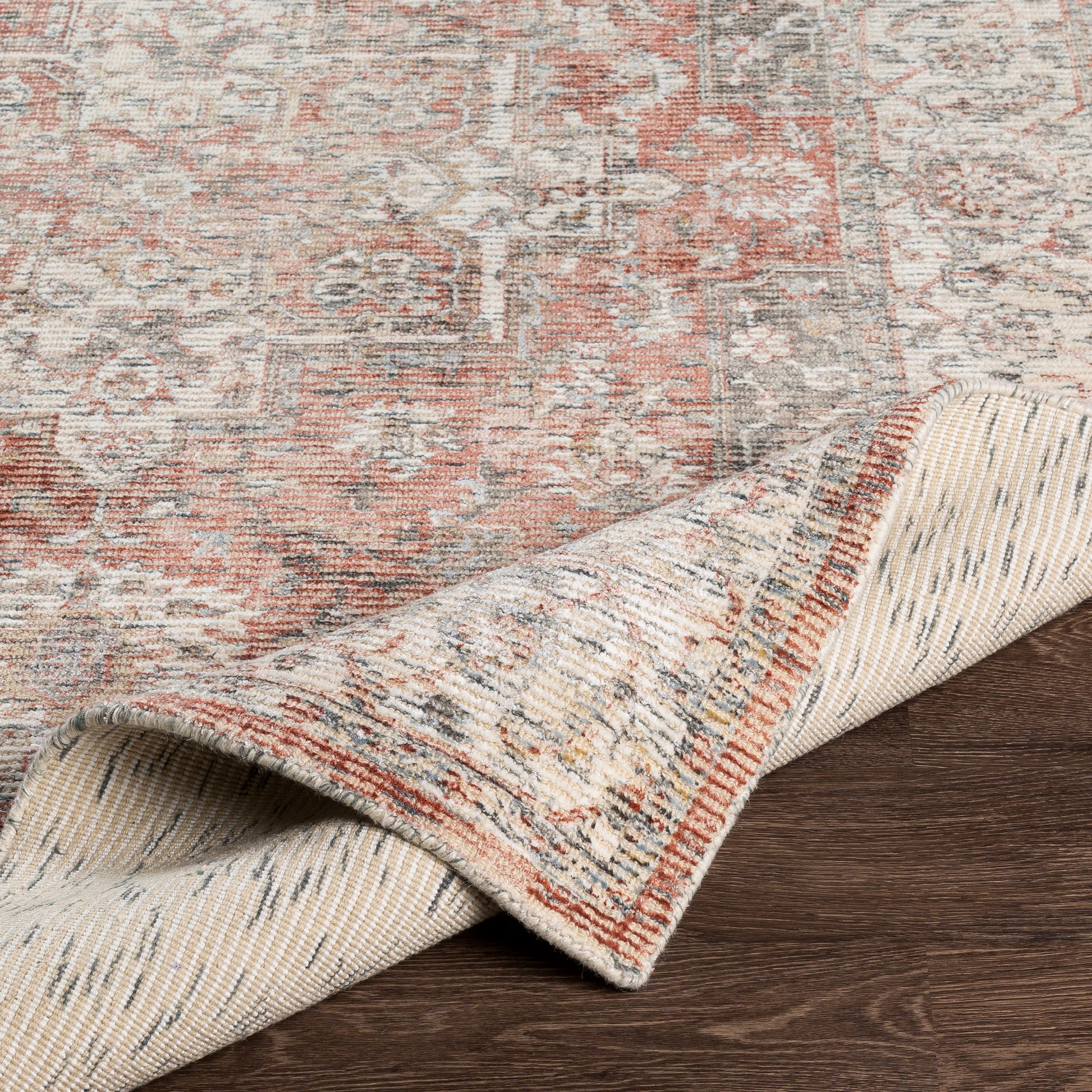 Surya Wilson Wsn-2304 Rust, Rose, Cream, Khaki Area Rug