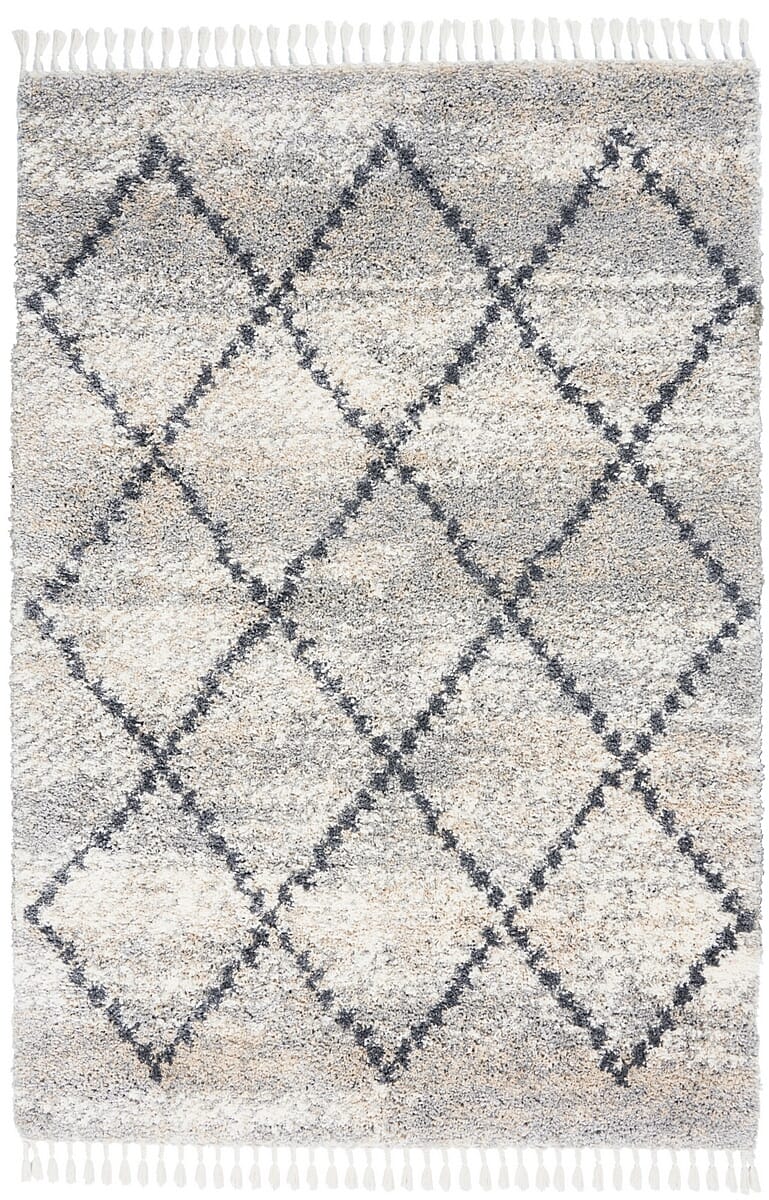 Nourison Oslo Shag Osl01 Silver Grey Moroccan Area Rug