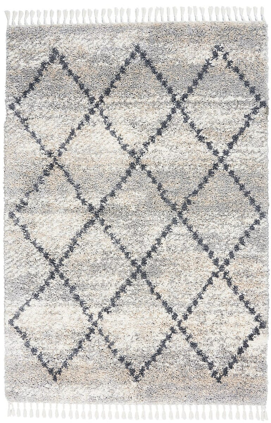 Nourison Oslo Shag Osl01 Silver Grey Moroccan Area Rug