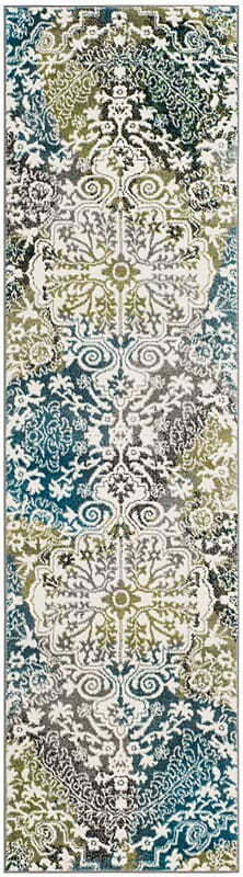 Safavieh Watercolor Wtc669B Ivory / Peacock Blue Rugs.