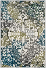 Safavieh Watercolor Wtc669B Ivory / Peacock Blue Rugs.