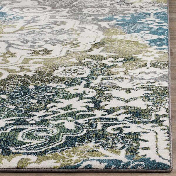 Safavieh Watercolor Wtc669B Ivory / Peacock Blue Rugs.