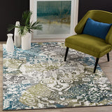 Safavieh Watercolor Wtc669B Ivory / Peacock Blue Rugs.