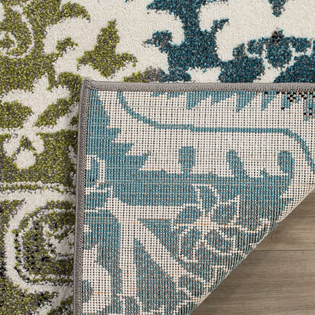 Safavieh Watercolor Wtc669B Ivory / Peacock Blue Rugs.