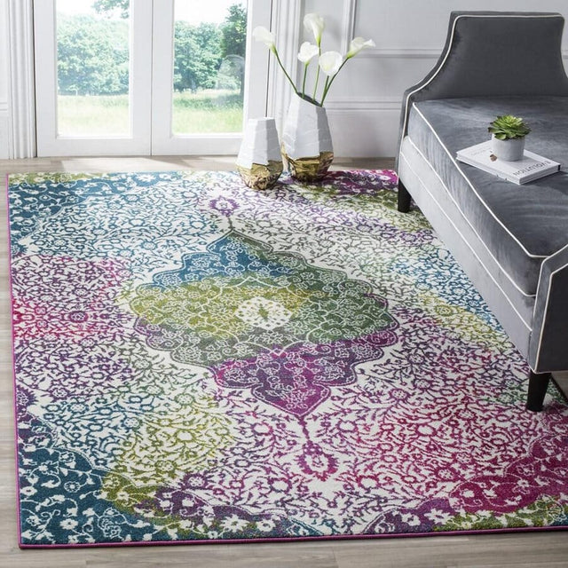 Safavieh Watercolor Wtc672F Ivory / Fuchsia Rugs.