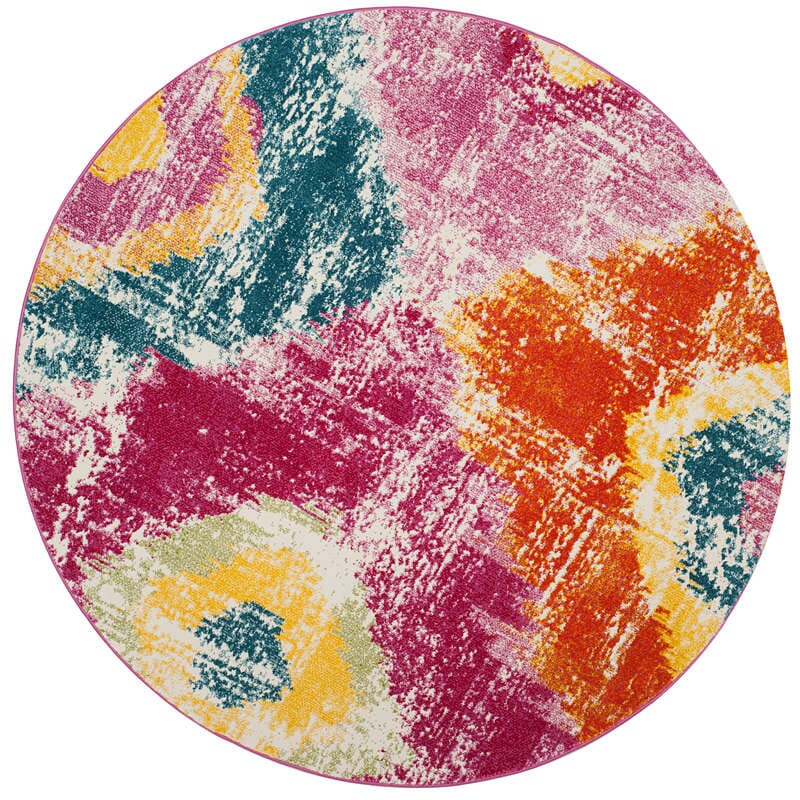 Safavieh Watercolor Wtc699K Fuchsia / Orange Ikat Area Rug