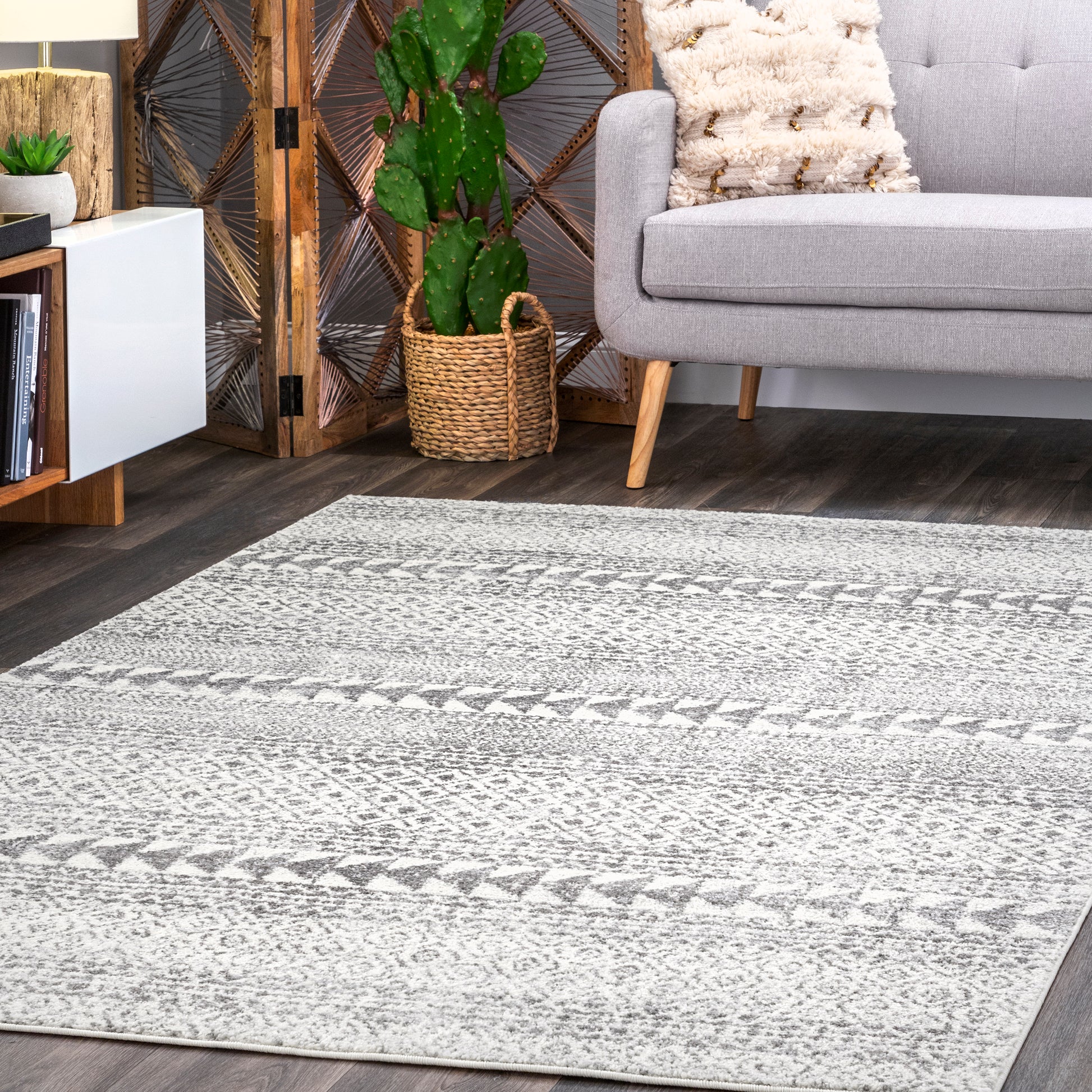 Nuloom Vintage Aztec Lily Nvi3217A Gray Area Rug