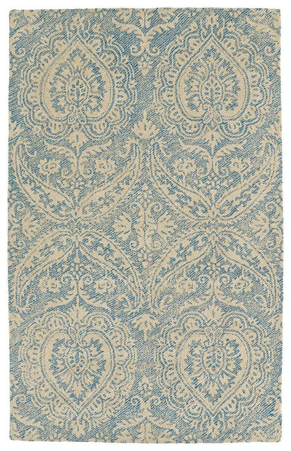 Kaleen Weathered Wtr01-17 Linen , Glacier Damask Area Rug