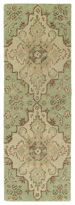 Kaleen Weathered Wtr02-50 Linen , Mint , Light Brown , Camel Southwestern Area Rug