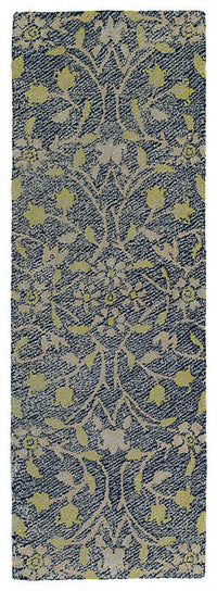 Kaleen Weathered Wtr04-22 Navy , Shale Grey , Lime Green Floral / Country Area Rug