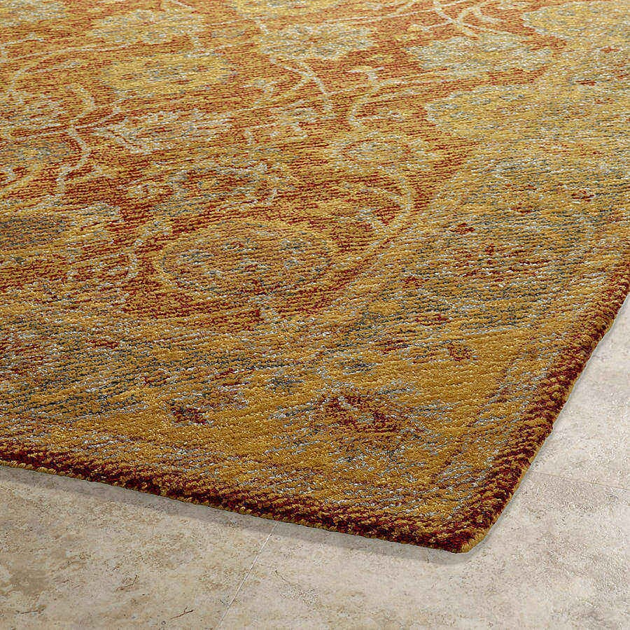 Kaleen Weathered Wtr08-06 Gold , Silver , Crimson Area Rug