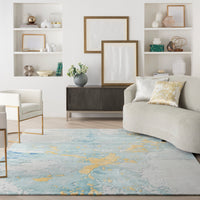 Nourison Prismatic Prs26 Seafoam Gold Area Rug