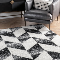 Nuloom Avery Herringbone Cozy Nav1918A Black And White Area Rug