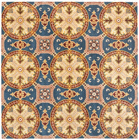 Safavieh Wyndham Wyd320A Blue / Gold Damask Area Rug