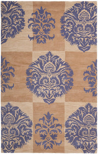 Safavieh Wyndham Wyd322A Beige / Lavander Damask Area Rug