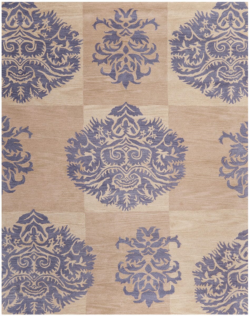 Safavieh Wyndham Wyd322A Beige / Lavander Damask Area Rug