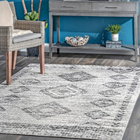 Nuloom Presley Aztec Distressed Npr1711A Gray Area Rug