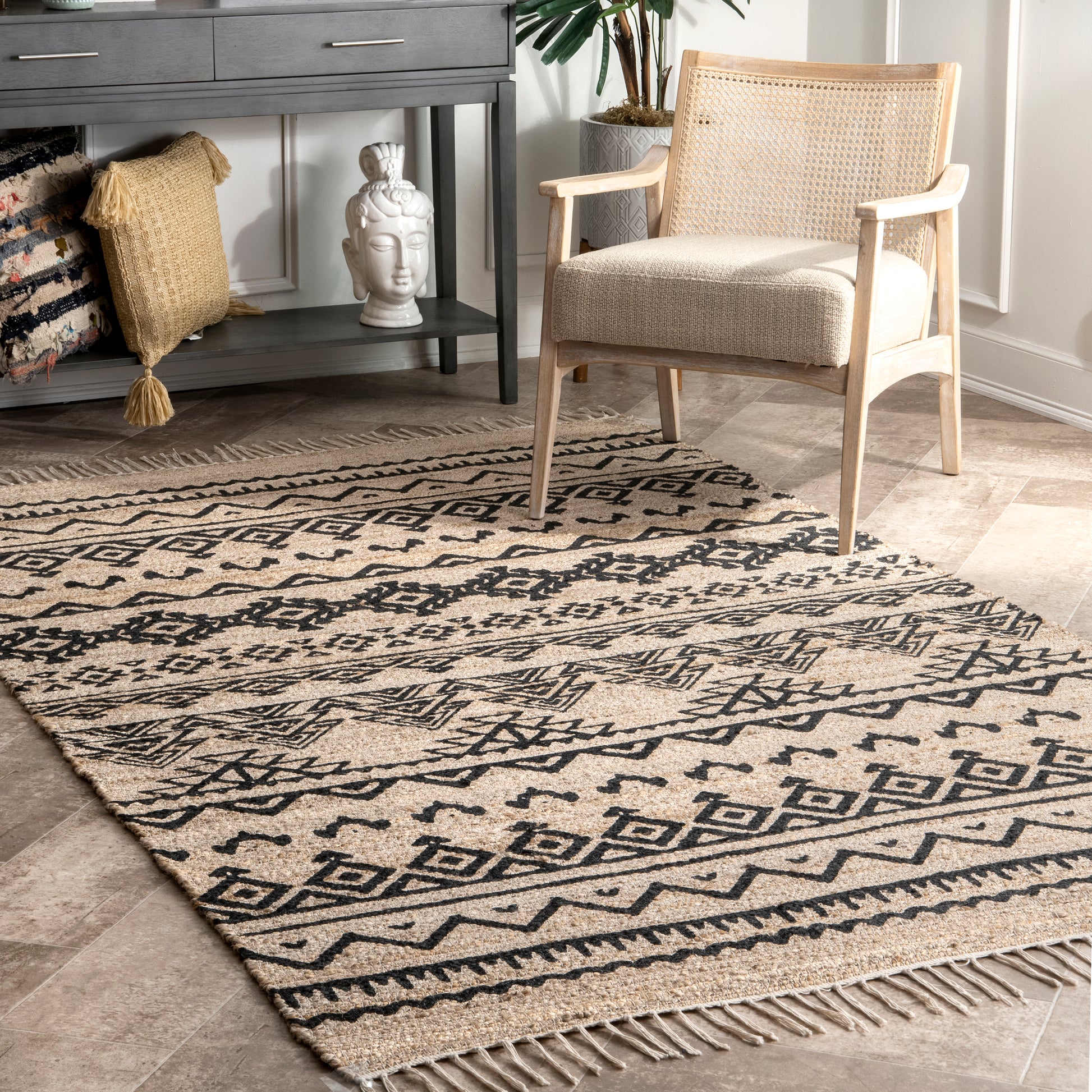 Nuloom Celeste Banded Tribal Nce1933A Natural Area Rug