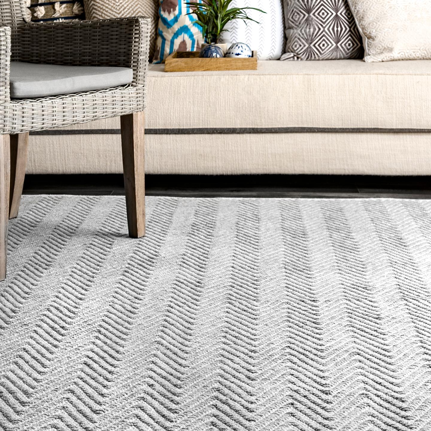 Nuloom Nala Herringbone Nna3601A Light Gray Area Rug