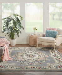 Nourison Aubusson Abs1 Grey Area Rug