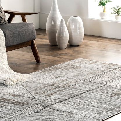 Nuloom Helene Pin Stripe Nhe1456B Gray Area Rug