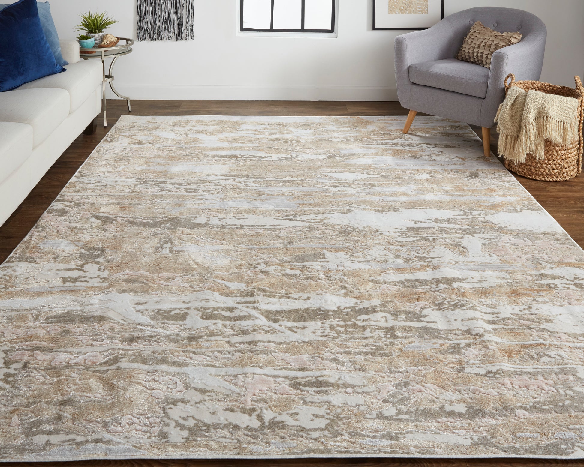 Feizy Laina 39G5F Beige/Gray Area Rug