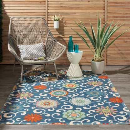 Nourison Sun N Shade Snd84 Blue/Multicolor Area Rug