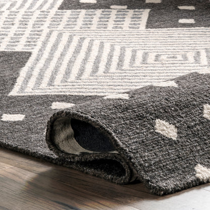 Nuloom Maci Hand Tuftedwool Nma2706A Black Area Rug