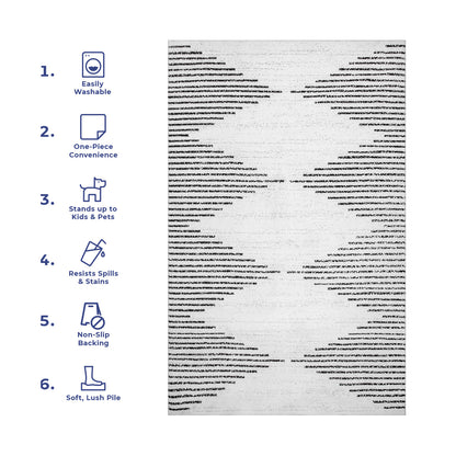 AreaRugs.com Wavaj Nwa1049A White Area Rug