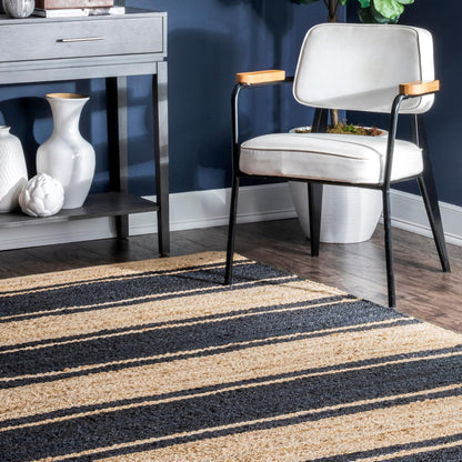 Nuloom Marilyn Bold Stripe Nma3529A Charcoal Area Rug