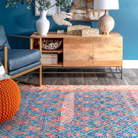 Nuloom Destiny Floral Trellis Nde2615A Blue Area Rug