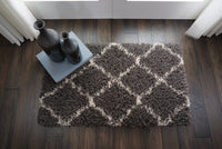 Nourison Luxe Shag Lxs02 Dark Grey Shag Area Rug