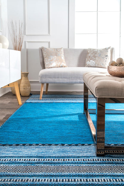 Nuloom Deetta Banded Nde2062A Blue Area Rug