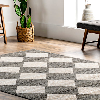 Nuloom Gianna Checker Tile Ngi1605A Gray Area Rug