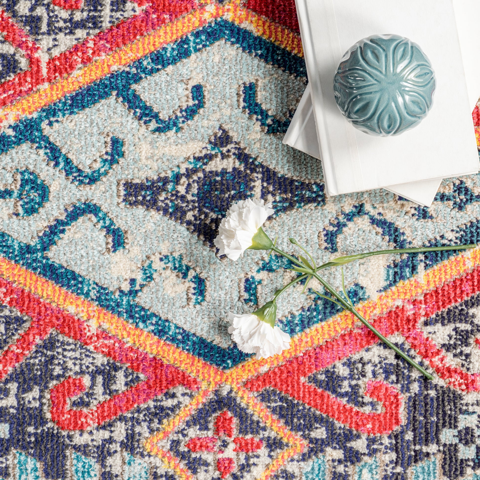 Nuloom Kamila Bohemian Southwestern Nka2272A Blue Area Rug