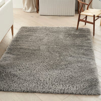 Nourison Lush Shag Lss01 Grey Area Rug