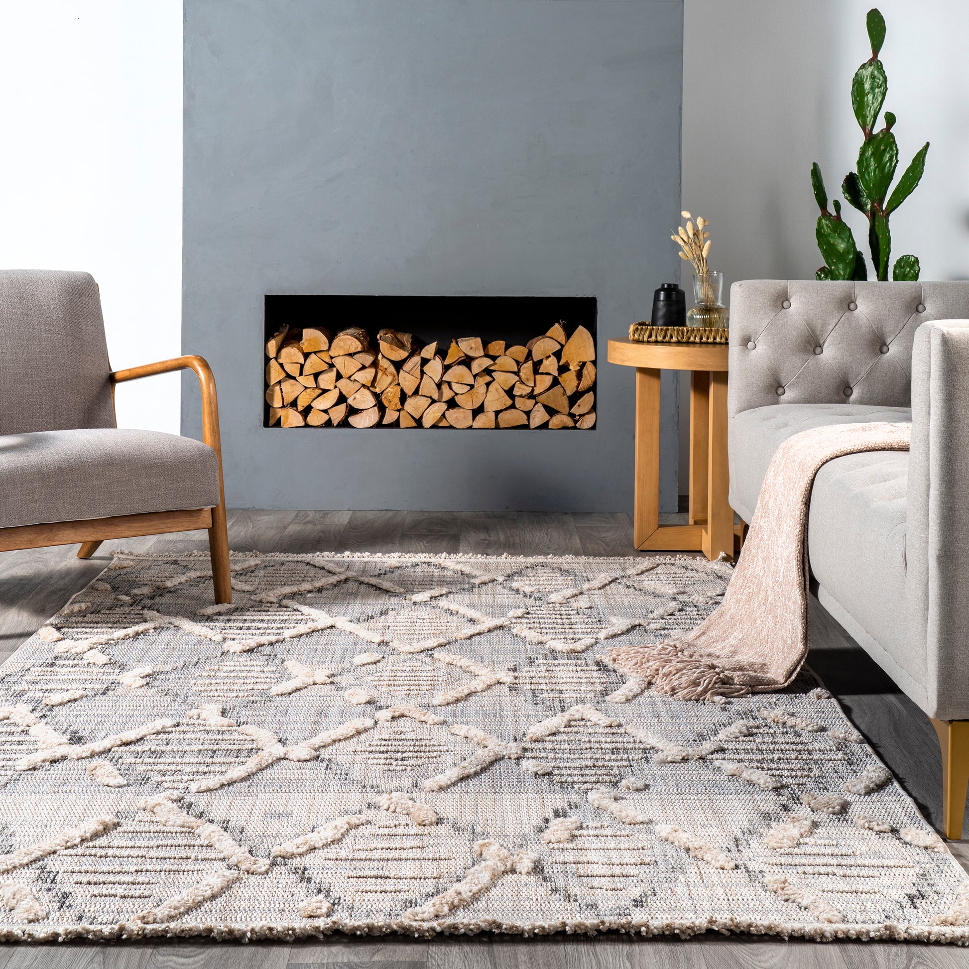 Nuloom Marni Bohemian Knotted Nma2311A Light Gray Area Rug