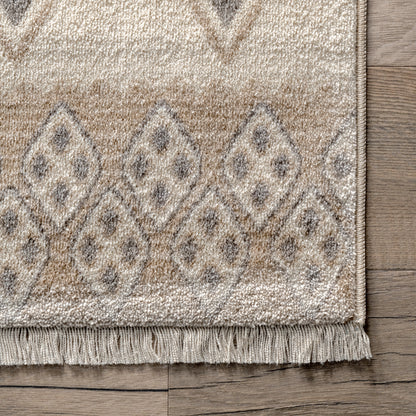 Nuloom Lailah Tribal Trellis Nla2139A Beige Area Rug