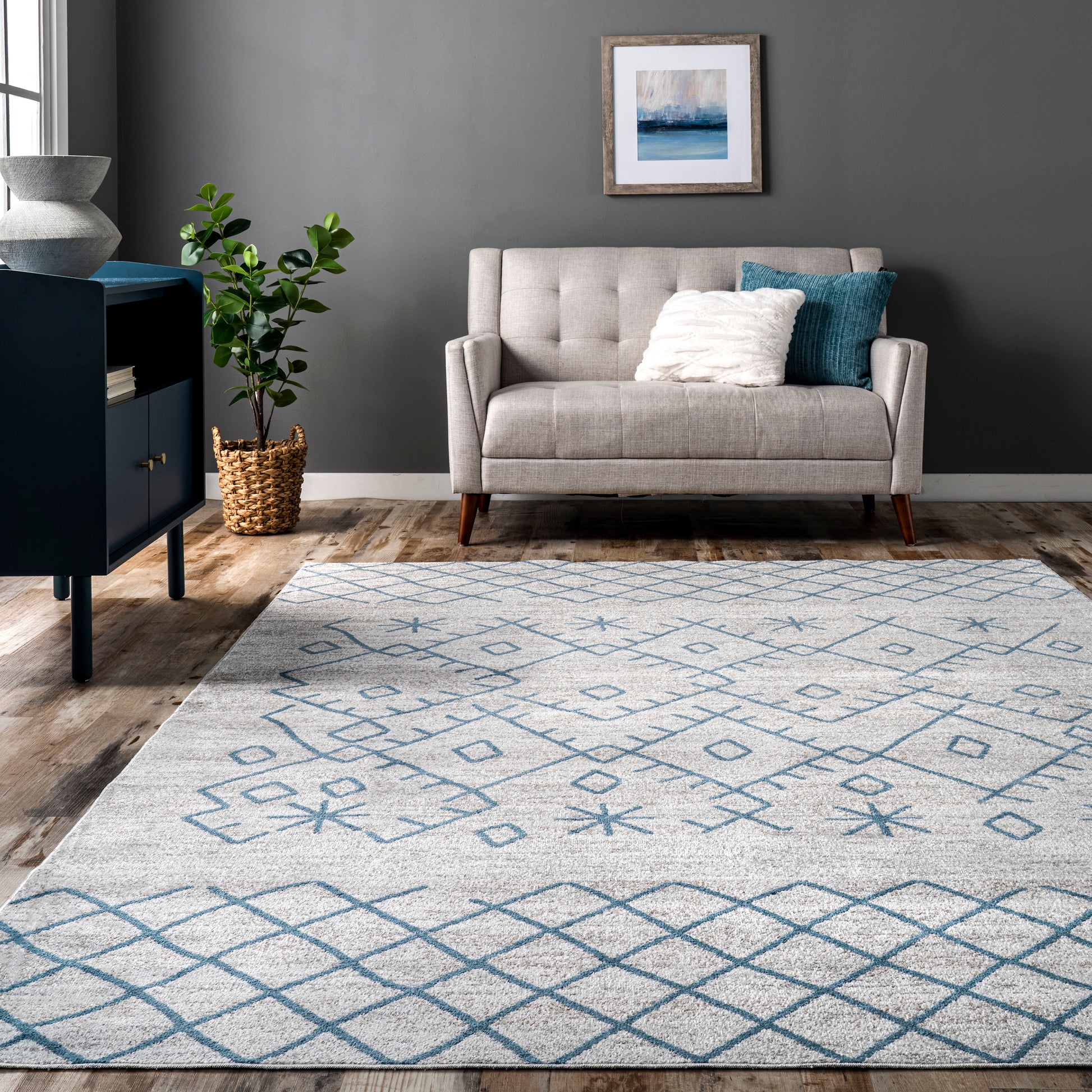 AreaRugs.com Wavaj Nwa1280A Blue Area Rug