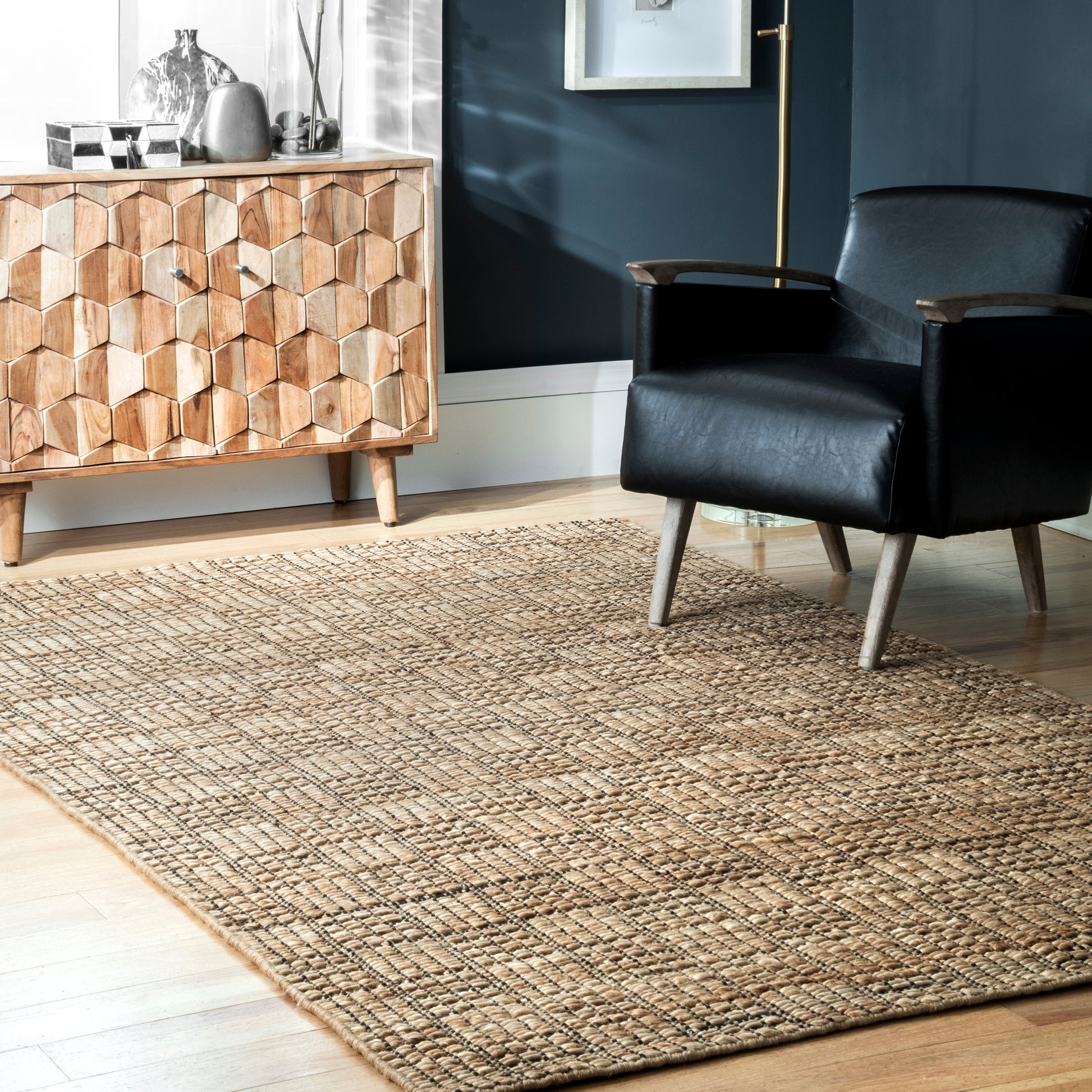 Nuloom Veda Checkered Basketweave Nve1418A Natural Area Rug