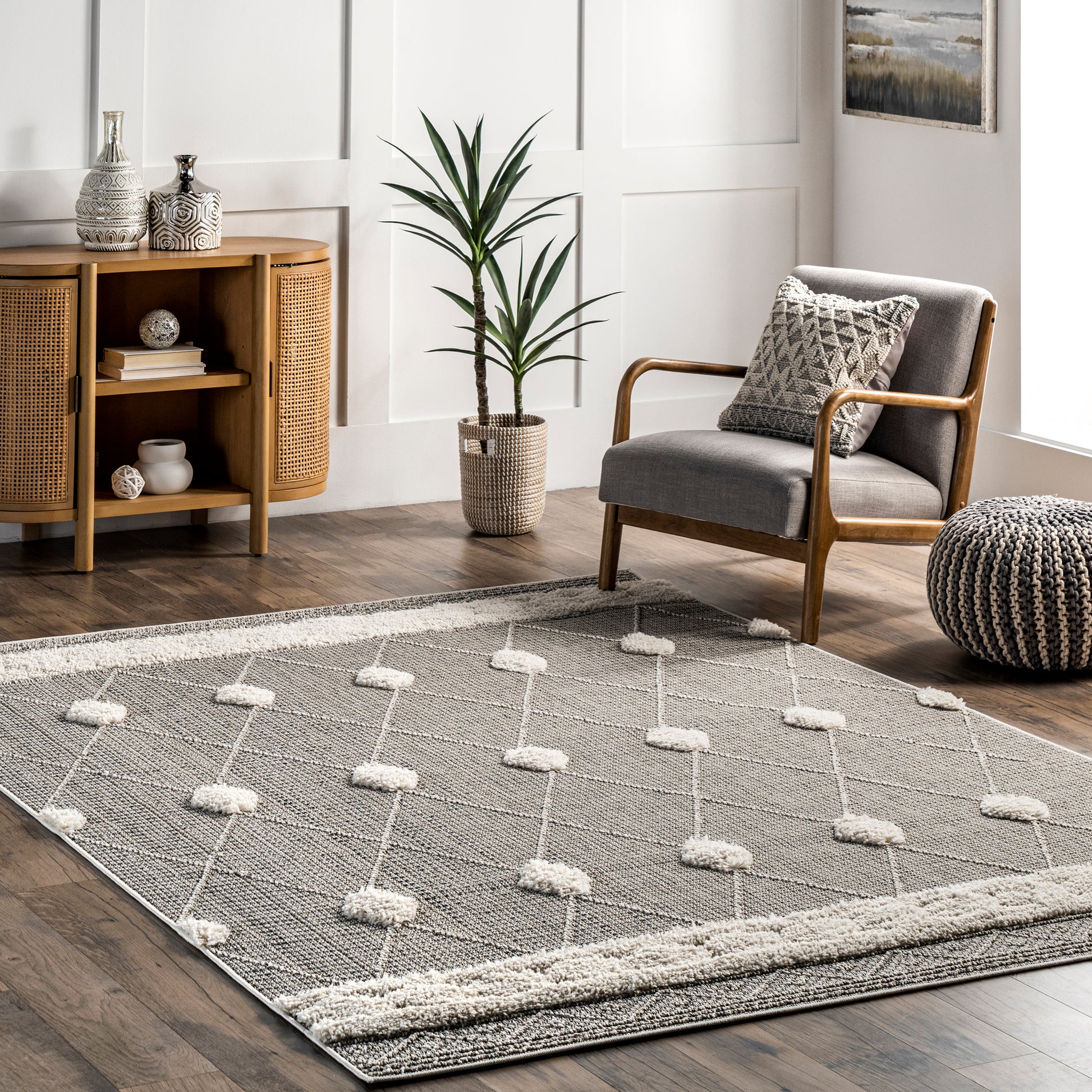 Nuloom Paola Dotted Npa3006A Gray Area Rug