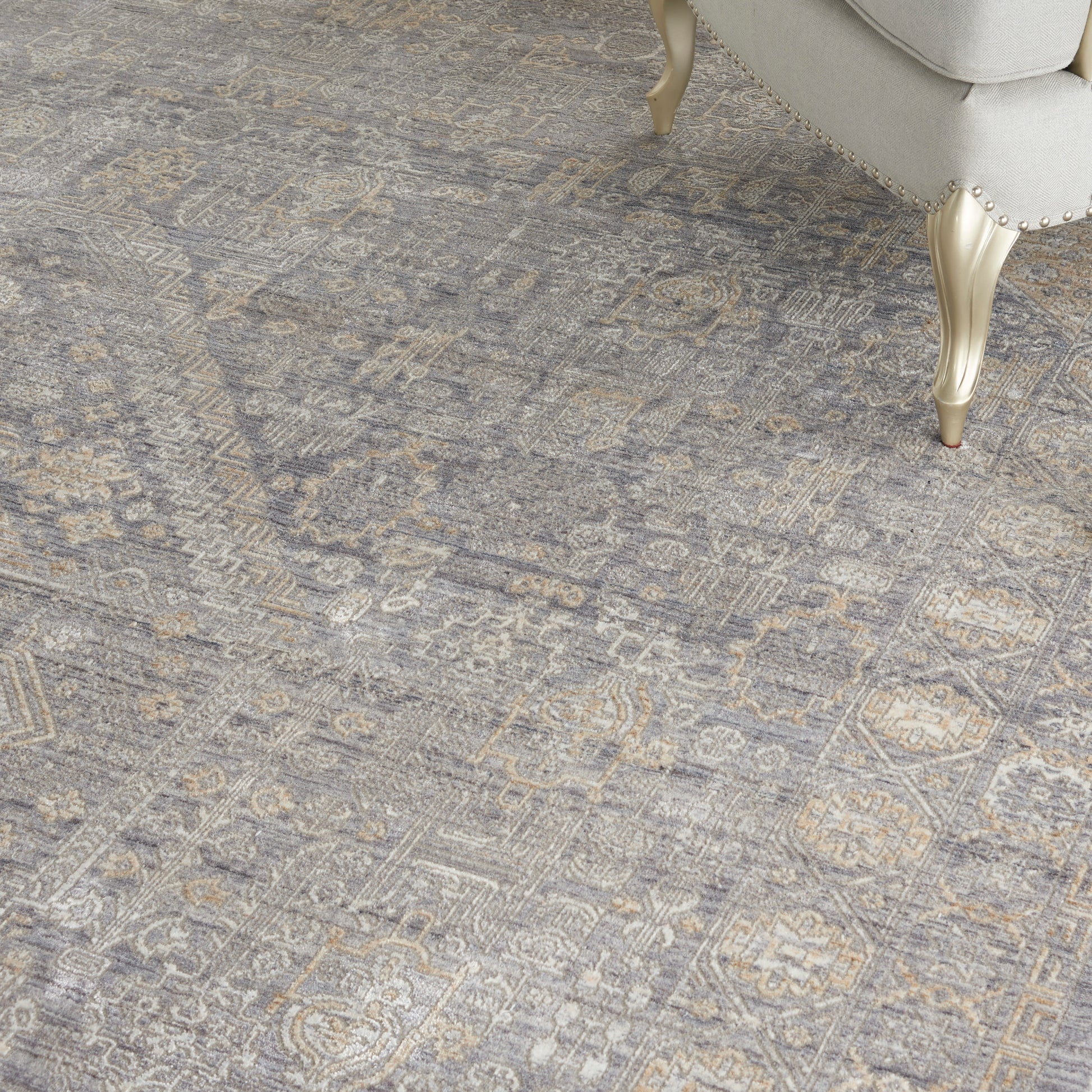 Nourison Lustrous Weave Luw02 Grey/Beige Area Rug