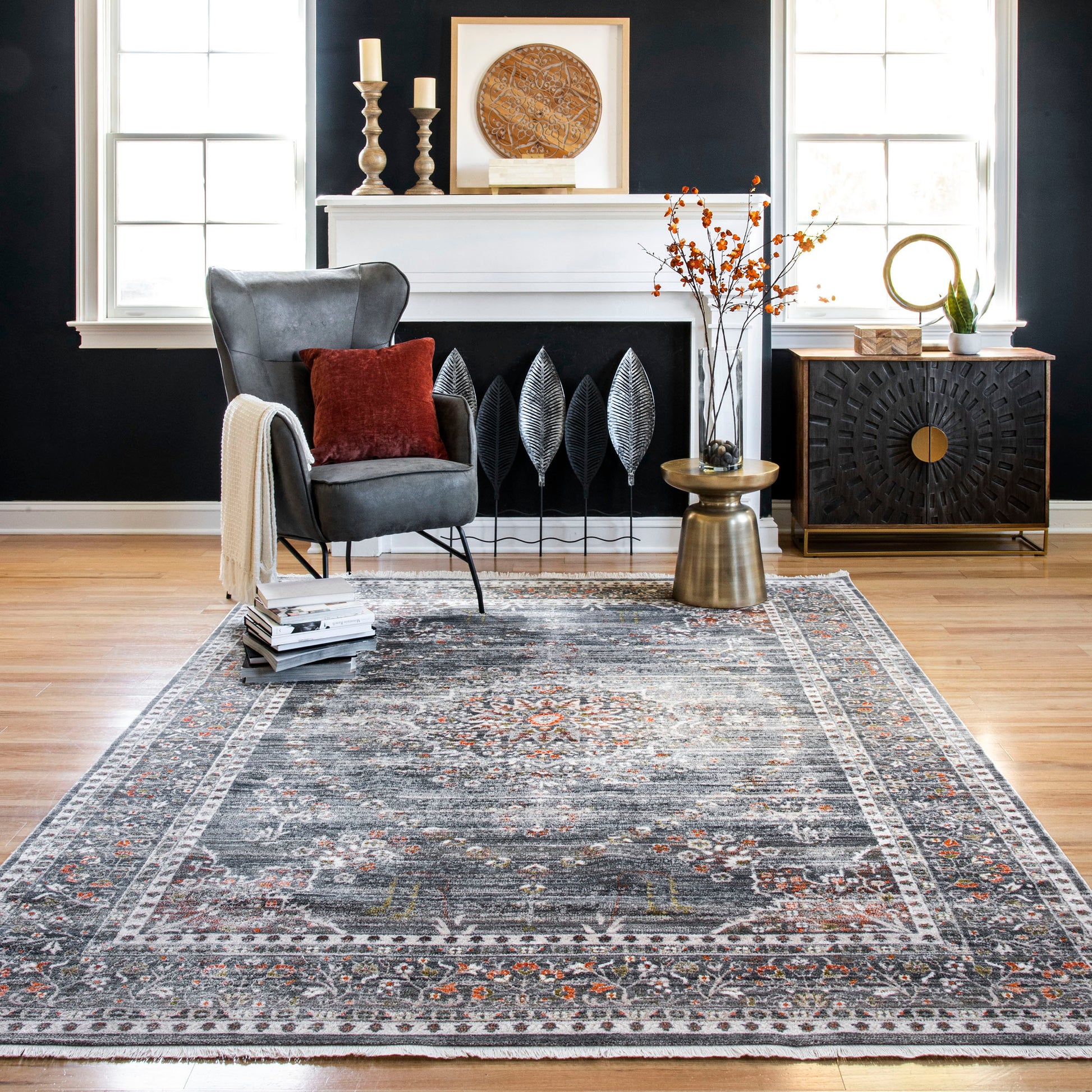 Nuloom Penny Floral Npe2137B Gray Area Rug