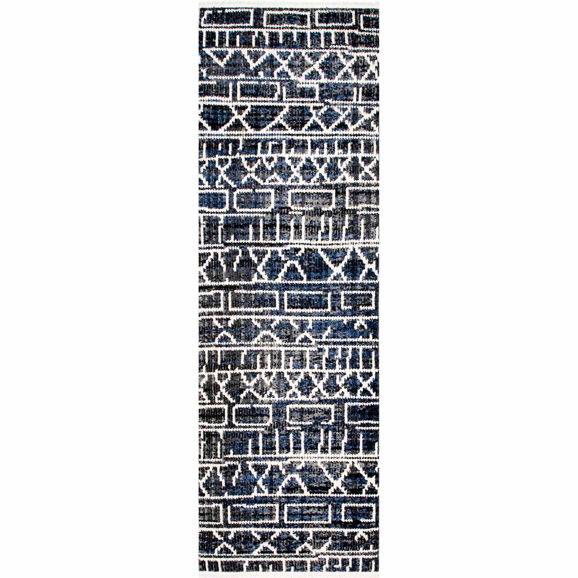 Nuloom Maisie Banded Tribal Nma1589B Blue Area Rug