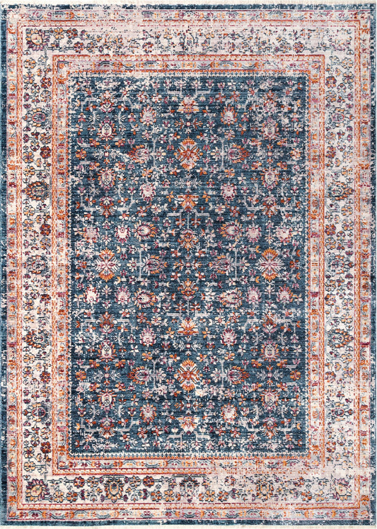 Nuloom Vintage Eboni Floral Nvi2182A Blue Area Rug