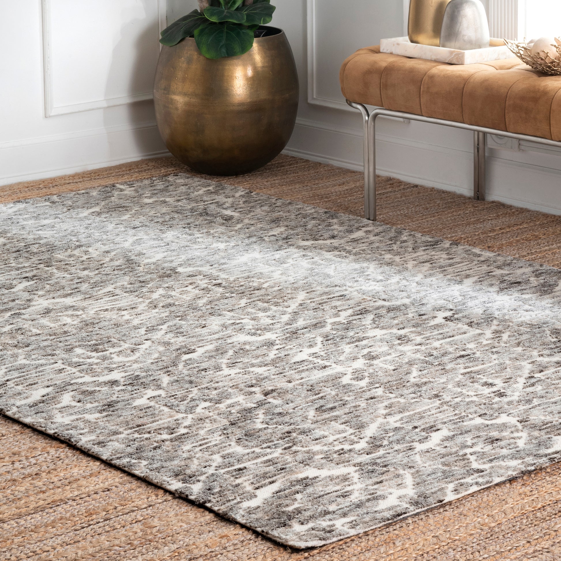 Nuloom Vintage Trellis Troya Nvi1939A Gray Area Rug