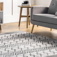 Nuloom Jenna Banded Nje2420A Light Gray Area Rug