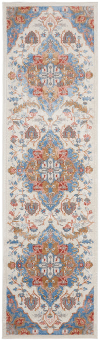 Nourison Elation Etn09 Ivory Blue Area Rug