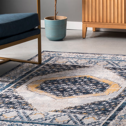 AreaRugs.com Wavaj Nwa1251A Blue Area Rug